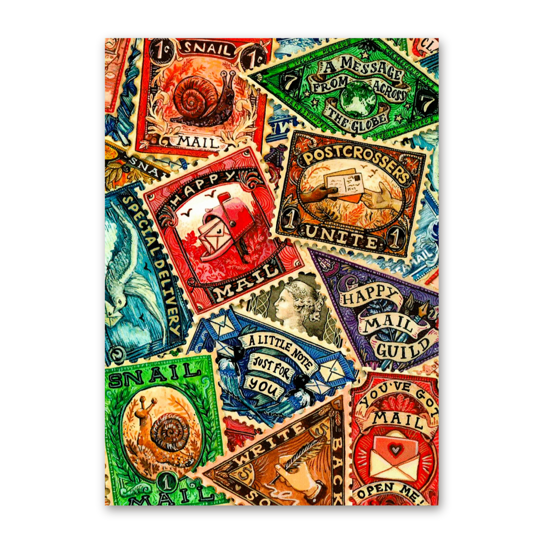 Postcard Stamp Collage, MogCherie