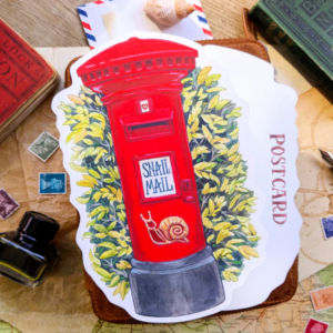 Shaped Postcard Snail Mail Postbox A5, MogCherie